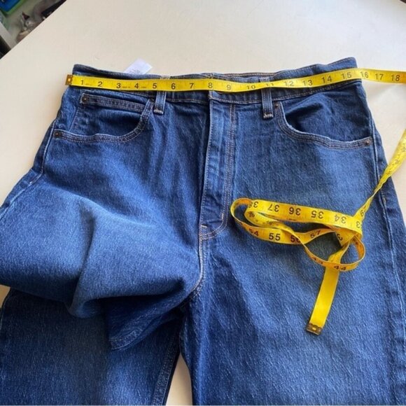 Levis Premium 70'S High Rise Slim Straight Jeans Woman 31 Dark Wash Classic - Picture 13 of 16